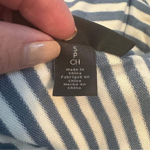 A PEA IN THE POD Blue Stripe Tank Midi Dress Stretch Jersey Rouching Maternity - Picture 6 of 8